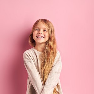 Little girl smiling before Phase 1 Orthodontics in Central Wyoming